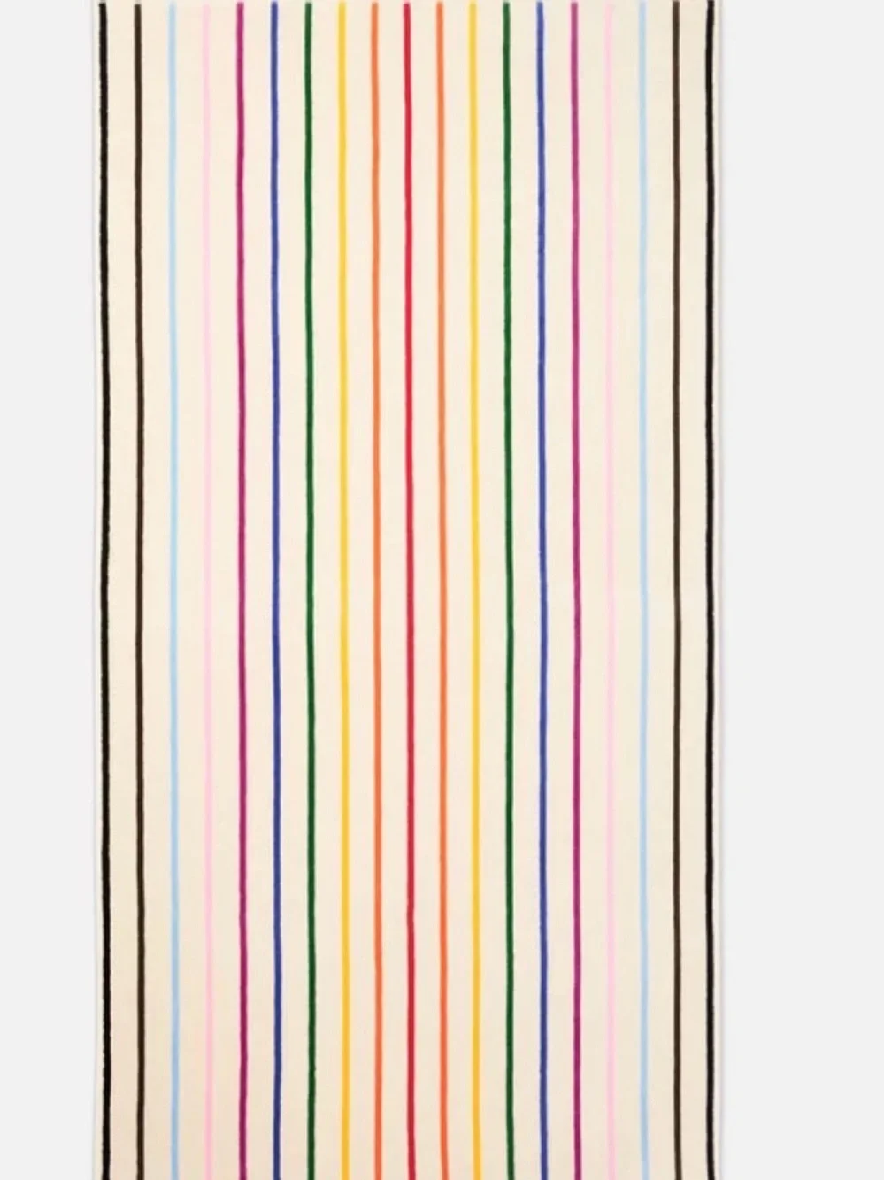 NWT Brooklinen Cream Towel with Rainbow Stripes